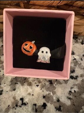 Pandora Halloween Pumpkin & Ghost Charm Set